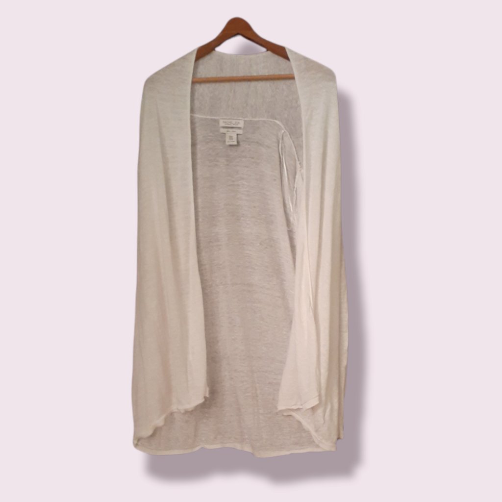 Rachel Zoe White -- Long Open -- Long Sleeves -- 100% Linen --Cardigan